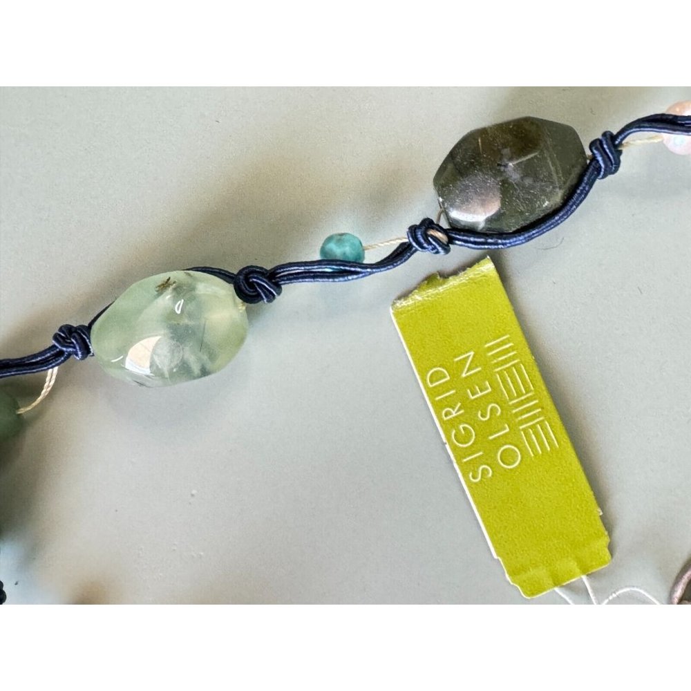 Sigrid Olsen Green Prehnite Jasper Gemstone Chunky Necklace Designer Signed NWT - Picture 5 of 10